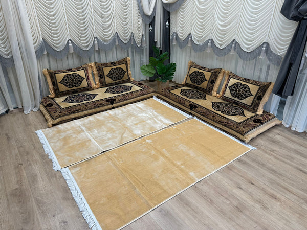 Handmade Afghan Toshak, Arabic Floor Seating with Backrest Pillows, Diwan Sofa Sets, Traditional Floor Sofa