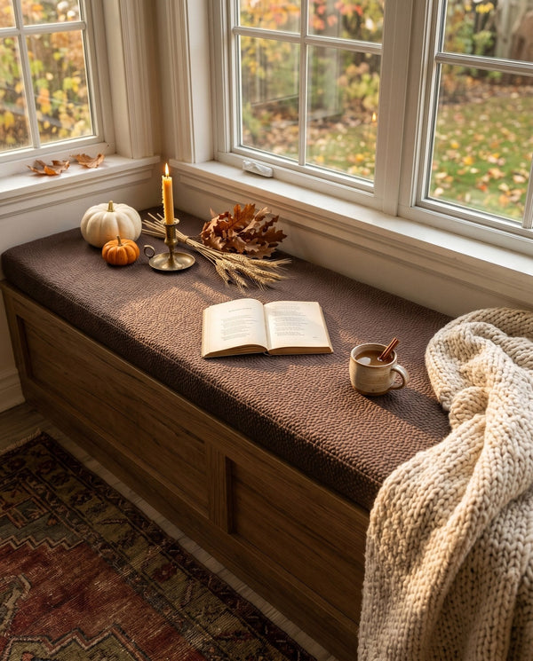 Custom Window Seat Cushion, Pet-Friendly Suede-Like Bench Seat Pad, Made-to-Measure Bay Window Cushion, Durable Boucle B