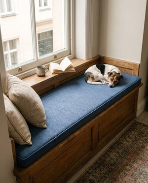 Custom Window Seat Cushion, Pet-Friendly Suede-Like Bench Seat Pad, Made-to-Measure Bay Window Cushion, Durable Boucle B