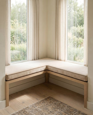 Custom Velvet Bench Cushion, Made-to-Measure Window Seat Pad, Boxed Banquette Cushion with Piping, Plush Velvet Bench Se