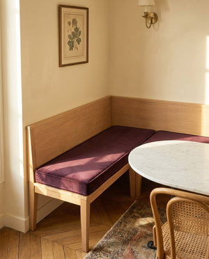 Custom Velvet Bench Cushion, Made-to-Measure Window Seat Pad, Boxed Banquette Cushion with Piping, Plush Velvet Bench Se