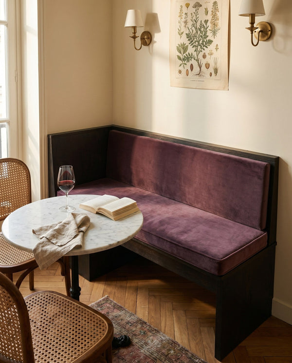 Custom Velvet Bench Cushion, Made-to-Measure Window Seat Pad, Boxed Banquette Cushion with Piping, Plush Velvet Bench Se
