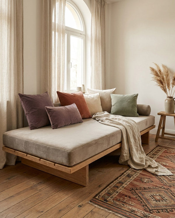 Custom Velvet Bench Cushion, Made-to-Measure Window Seat Pad, Boxed Banquette Cushion with Piping, Plush Velvet Bench Se