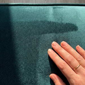 Custom Velvet Bench Cushion, Made-to-Measure Window Seat Pad, Boxed Banquette Cushion with Piping, Plush Velvet Bench Se
