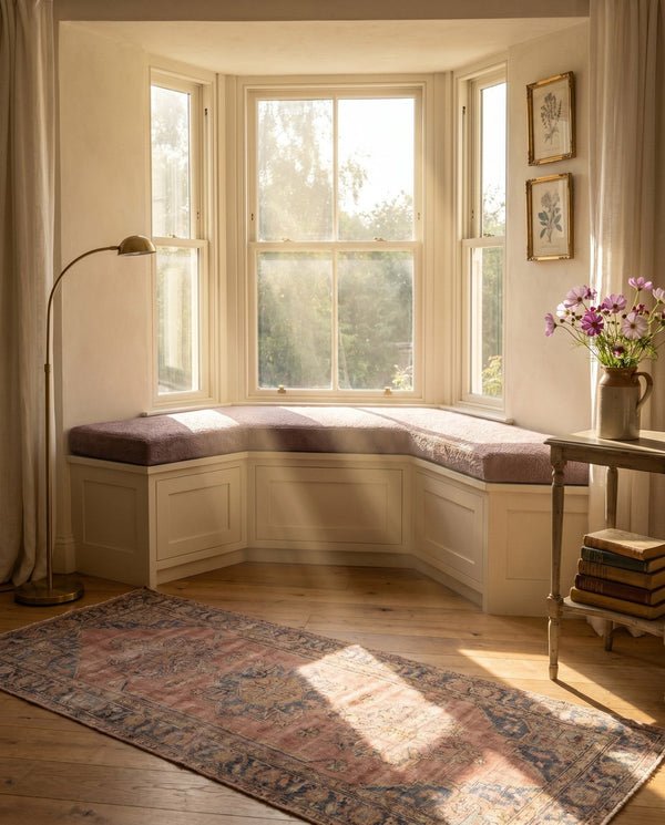 Custom Boucle Window Seat Cushion with Foam, Made-to-Measure Bench Seat Pad, Bay Window Banquette Cushion, Reading Nook 