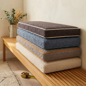 Custom Boucle Window Seat Cushion with Foam, Made-to-Measure Bench Seat Pad, Bay Window Banquette Cushion, Reading Nook 