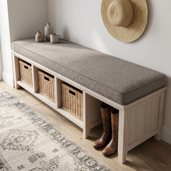 Custom Boucle Window Seat Cushion with Foam, Made-to-Measure Bench Seat Pad, Bay Window Banquette Cushion, Reading Nook 