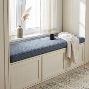 Custom Boucle Window Seat Cushion with Foam, Made-to-Measure Bench Seat Pad, Bay Window Banquette Cushion, Reading Nook 