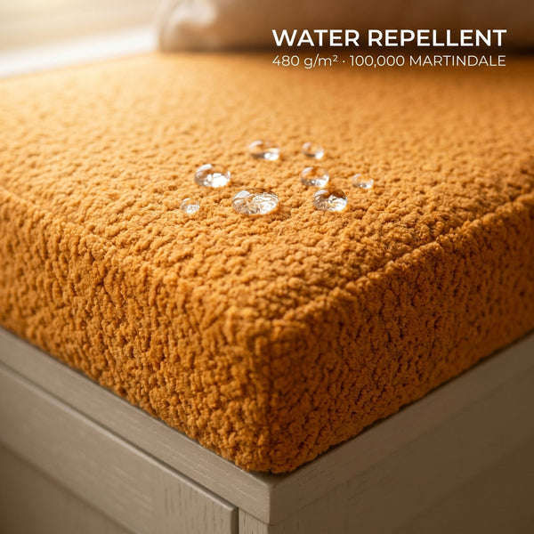Custom Boucle Window Seat Cushion with Foam, Made-to-Measure Bench Seat Pad, Bay Window Banquette Cushion, Reading Nook 