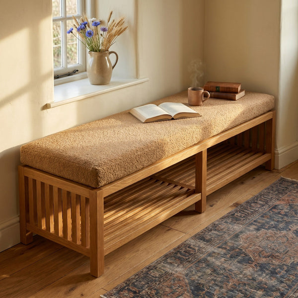 Custom Boucle Window Seat Cushion with Foam, Made-to-Measure Bench Seat Pad, Bay Window Banquette Cushion, Reading Nook 