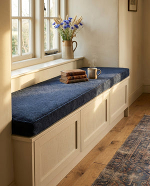 Custom Boucle Window Seat Cushion with Foam, Made-to-Measure Bench Seat Pad, Bay Window Banquette Cushion, Reading Nook 