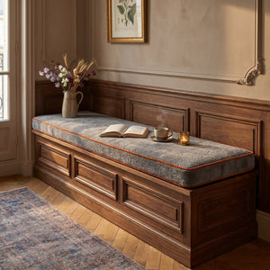 Custom Boucle Window Seat Cushion with Foam, Made-to-Measure Bench Seat Pad, Bay Window Banquette Cushion, Reading Nook 