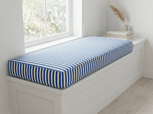 Custom Striped Window Seat Cushion with Foam, Made-to-Measure Bench Seat Pad, Bay Window Banquette Cushion, Reading Nook