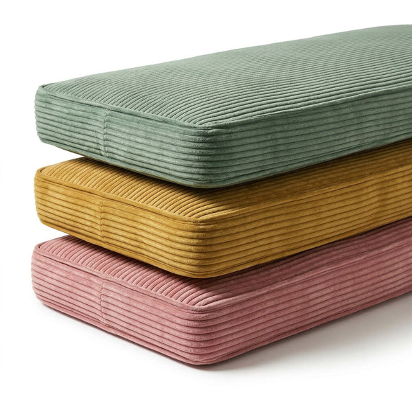 Custom Corduroy Window Seat Cushion with Foam, Made-to-Measure Bench Cushion, Wide-Wale Ribbed Bay Window Seat Pad, Stor