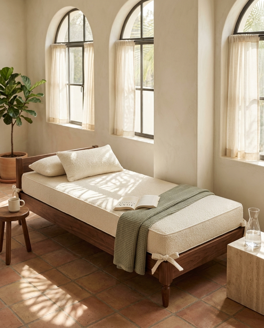 Daybed cushions for indoors, porches and outdoors.