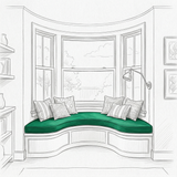 Kidney shape cushions — made-to-measure by Foamera