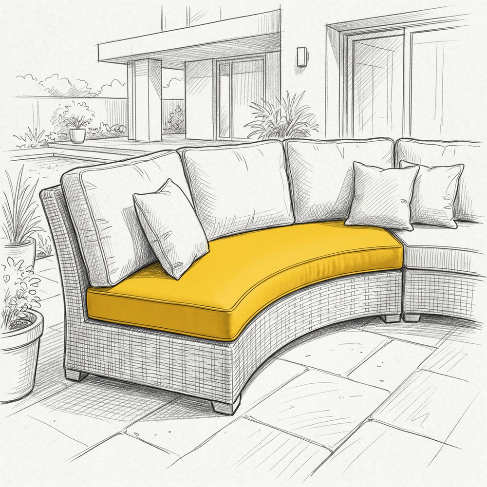 Curved Indoor Bench Cushions