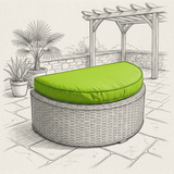 Half rounded cushions — made-to-measure by Foamera