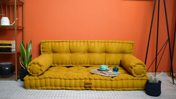 Mustard Tufted Floor Cushion 5