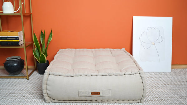 Thick Linen Tufted Floor Cushion 10