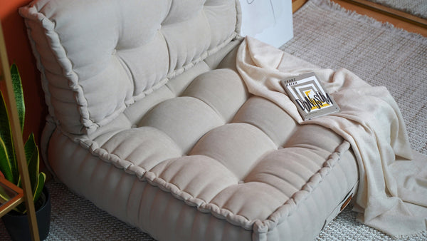 Thick Linen Tufted Floor Cushion 5