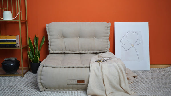 Thick Linen Tufted Floor Cushion 3