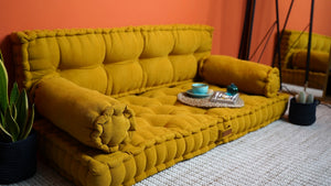 Mustard Tufted Floor Cushion 1