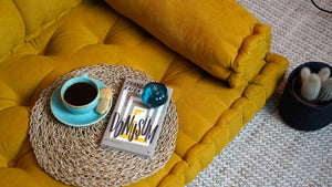 Mustard Tufted Floor Cushion 4