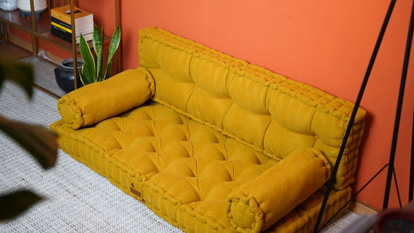 Mustard Tufted Floor Cushion 8