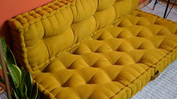 Mustard Tufted Floor Cushion 9