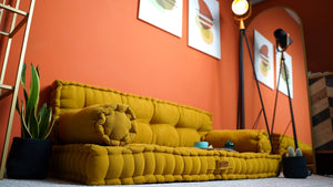 Mustard Tufted Floor Cushion 6