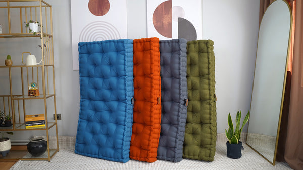 Tufted Linen Floor Cushion French 7