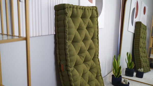 Khaki Tufted Floor Cushion 12