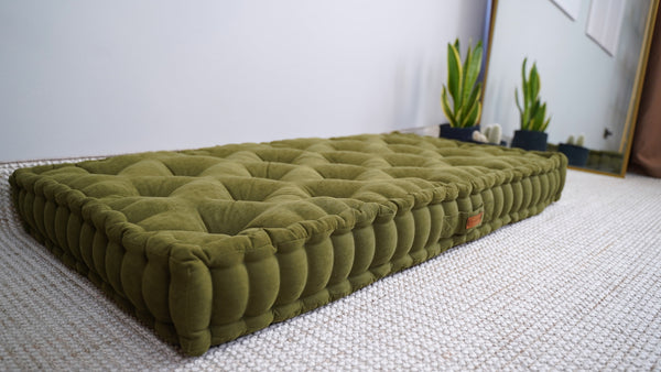Khaki Tufted Floor Cushion 11