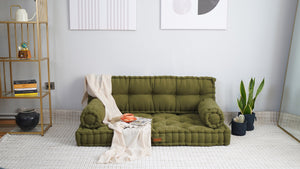 Khaki Tufted Floor Cushion 5