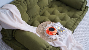 Khaki Tufted Floor Cushion 8
