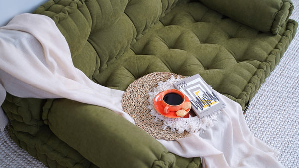Khaki Tufted Floor Cushion 8