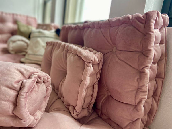 Pink Velvet Floor Cushion 7