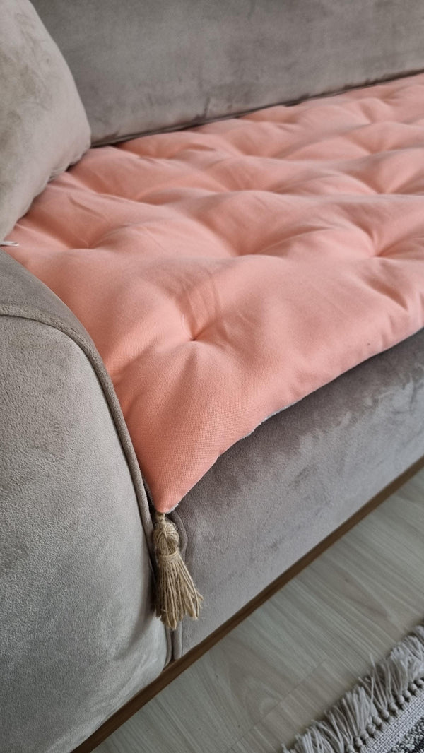 Linen Quilted Sofa Topper 13