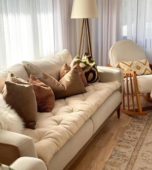 Linen Quilted Sofa Topper 8
