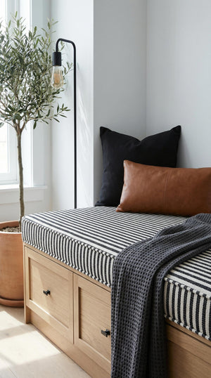 Custom Linen Bench Cushion 14