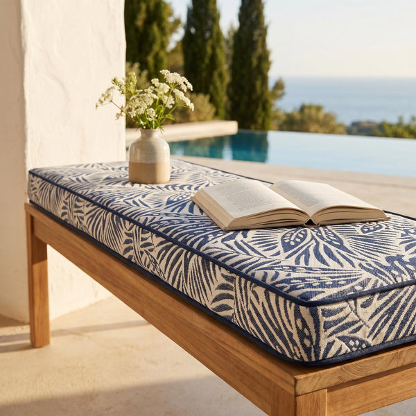 Outdoor Waterproof Floor Cushion – Striped Patio Pouf