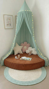 Custom Corner Floor Cushion, Made-to-Measure Corduroy Reading Nook Mat, Quarter Round Kids Play Cushion, Canopy Corner D