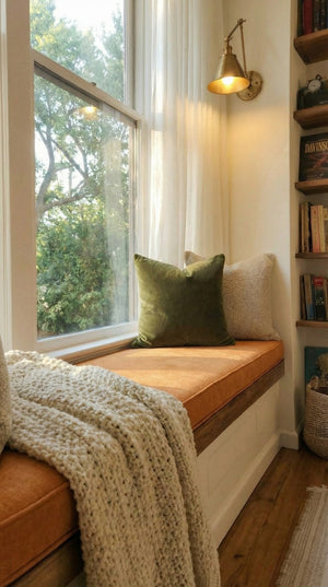 Custom Window Seat Cushion with Piping, Made-to-Measure Bench Seat Pad, Boxed Banquette Booth Cushion, Reading Nook Wind
