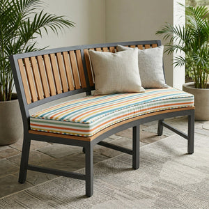 Custom Outdoor Seat Cushion, Made-to-Measure Patio Bench Cushion, Waterproof Dining Chair Pad, Sunbrella-Style Stripe Se