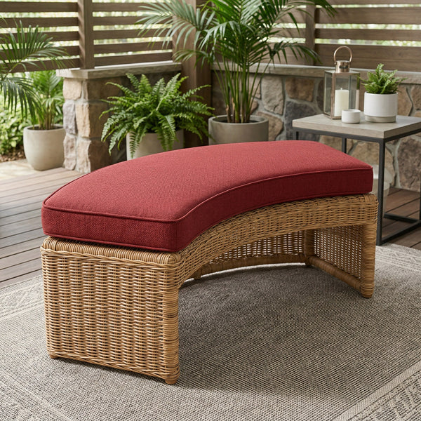 Custom Outdoor Seat Cushion, Made-to-Measure Patio Bench Cushion, Waterproof Dining Chair Pad, Sunbrella-Style Stripe Se