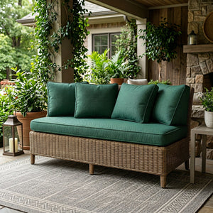 Custom Outdoor Seat Cushion, Made-to-Measure Patio Bench Cushion, Waterproof Dining Chair Pad, Sunbrella-Style Stripe Se