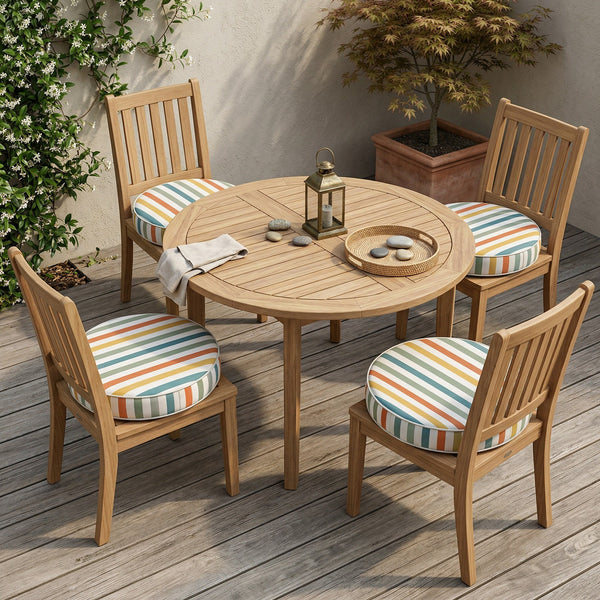 Custom Outdoor Seat Cushion, Made-to-Measure Patio Bench Cushion, Waterproof Dining Chair Pad, Sunbrella-Style Stripe Se