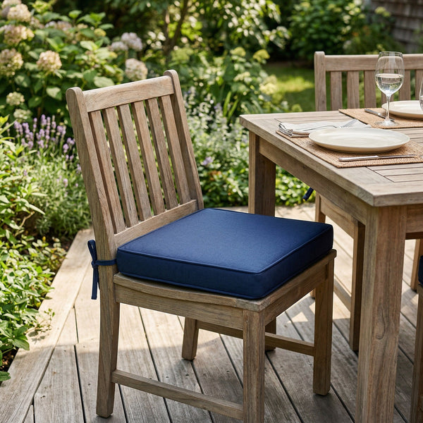Custom Outdoor Seat Cushion, Made-to-Measure Patio Bench Cushion, Waterproof Dining Chair Pad, Sunbrella-Style Stripe Se