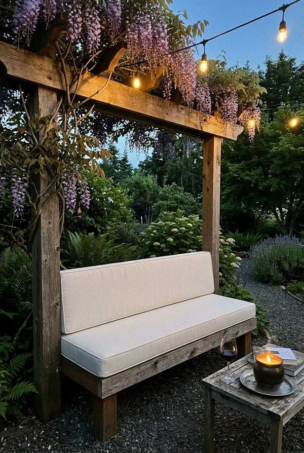 Custom Outdoor Seat Cushion, Made-to-Measure Patio Bench Cushion, Waterproof Dining Chair Pad, Sunbrella-Style Stripe Se